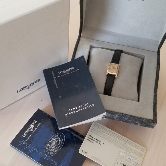 Authentic Longines 18k Gold VVS Diamond Watch, New Battery. Mint, Certificate - Picture 1 of 14